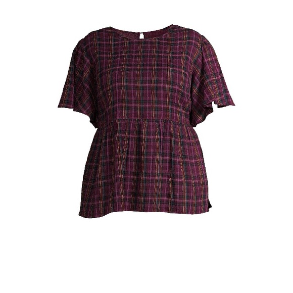 Women's Plus Doublecloth Flutter Sleeve Babydoll - Picture 4 of 4